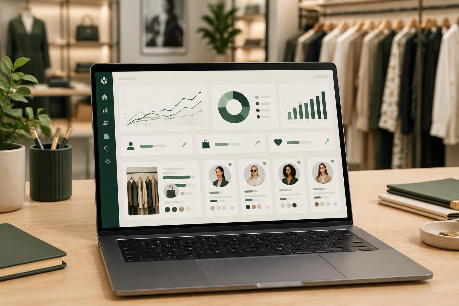 Painel com perfis de clientes e relatórios